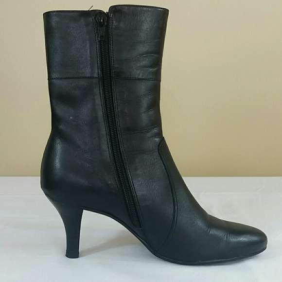 Vigotti black leather high heel boots - Picture 2 of 8